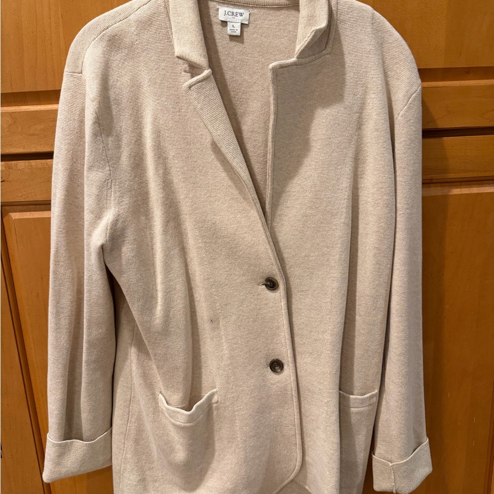 J.Crew Beige Knit Blazer Jacket